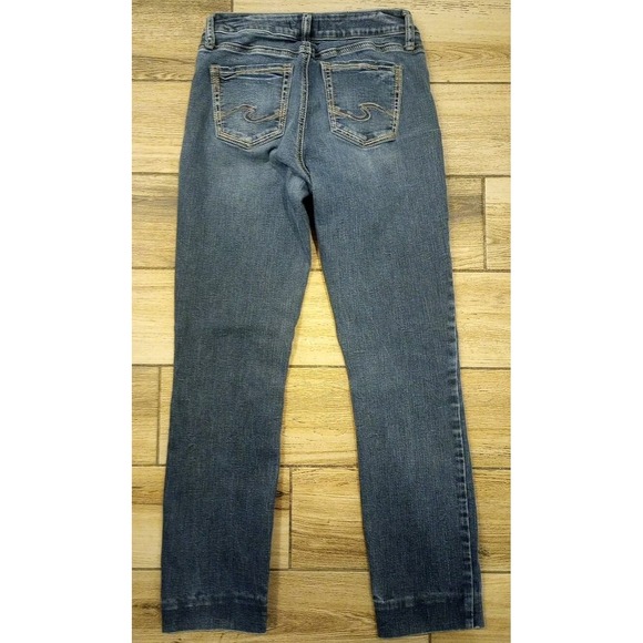 Silver Jeans Suki‎ Straight Women's Size 28x33 Blue Dark Wash Denim w flaws - Picture 8 of 11